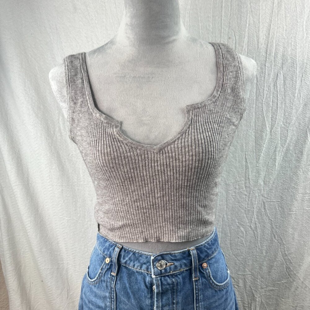 Pacsun LA Hearts grey ribbed crop top size S